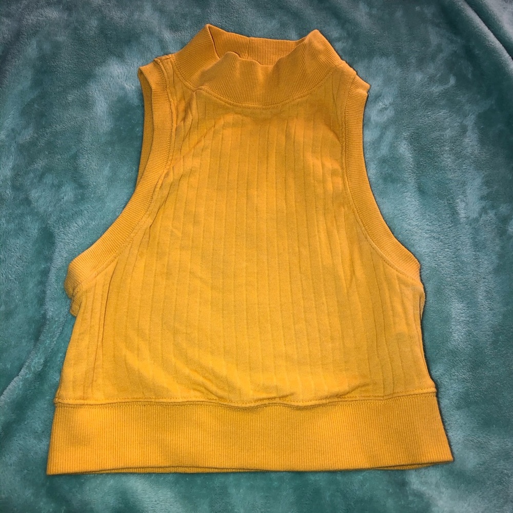 Mustard colored tank top crop top